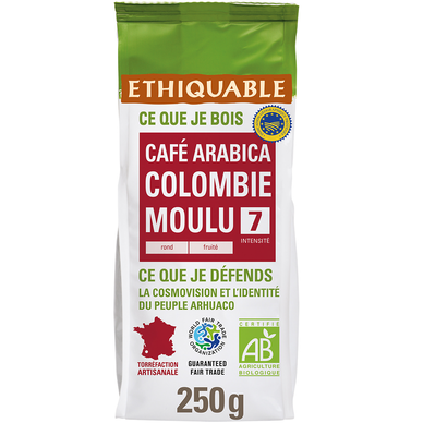 Café moulu ETHIQUABLE origine Colombie BIO N°7 - 250g