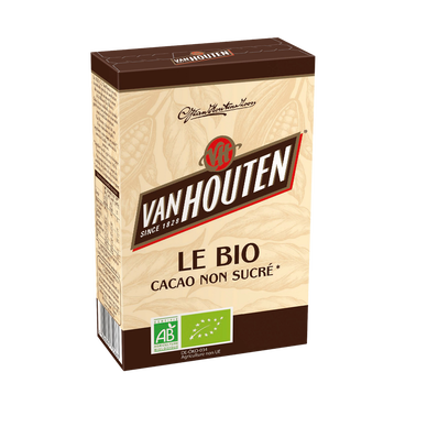 Cacao non sucré bio VAN HOUTEN, boîte de 125g