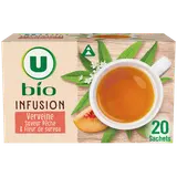 Infusion boost verveine pêche sureau U BIO - boîte de 20 sachets 30g