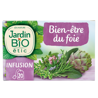 Infusion Bio Bien-être du foie JARDIN BIO ETIC - 20 sachets - 28g