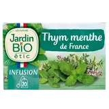 Infusion Bio Thym Menthe JARDIN BIO ETIC - 20 sachets - 30g