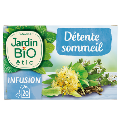 Infusion Bio Détente sommeil JARDIN BIO ETIC - 20 sachets - 30g