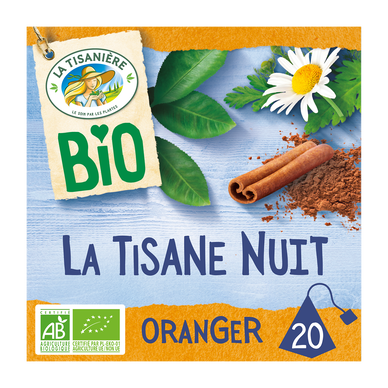 Infusion plantes saveur fleur d'oranger bio LA TISANIERE x20sachet 30g