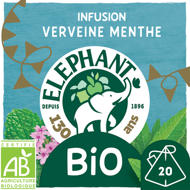 Infusion bio verveine menthe ELEPHANT - 20 sachets - 26g