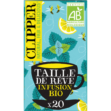 Infusion taille de rêve maté menthe & citron bio CLIPPER, étui de 20 sachets, 40g