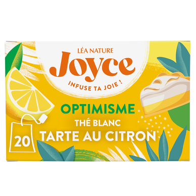 Thé blanc bio saveur tarte au citron JOYCE, x20 sachets, 30g