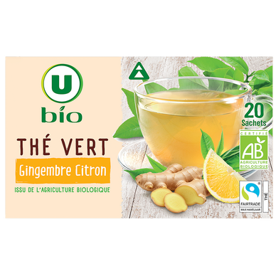 Thé vert citron gingembre U BIO - 20 sachets  - 34g