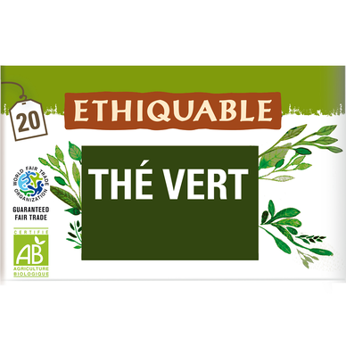 ETHIQUABLE - Thé vert Vietnam BIO - la boîte de 20 sachets - 36g