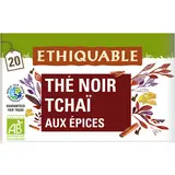 ETHIQUABLE - Thé noir Tchaï Darjeeling aux épices BIO - la boîte de 20sachets - 36g
