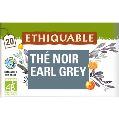 ETHIQUABLE - Thé noir Earl Grey BIO - la boîte de 20 sachets - 36g