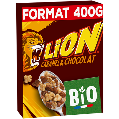 Céréales au caramel et chocolat Bio LION - 400g