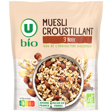 Müesli croustillant 3 noix U BIO 500G