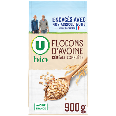 Flocons d'avoine petits U BIO paquet 900g