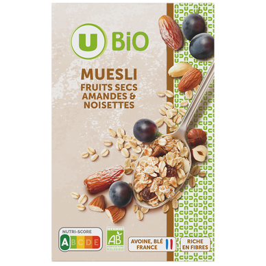 Céréales Muesli fruits secs amandes et noisettes 500g