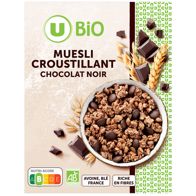 Céréales Muesli croustillant au chocolat noir 500G