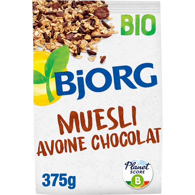 Céréales Muesli avoine et chocolat bio BJORG - 375g