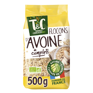 Flocons d'avoine bio TERRE & CEREALES, 500g