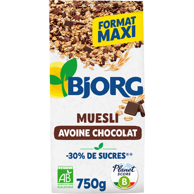 Céréales Muesli avoine chocolat bio 750g BJORG - 750g