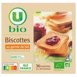 Biscottes germe de blé bio x36 tranches - boîte 300g