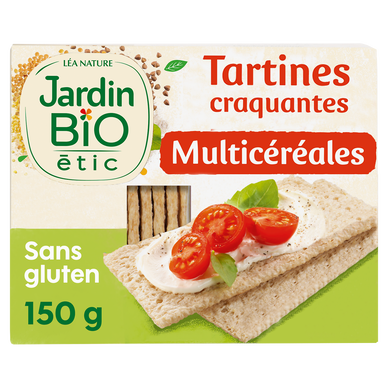 Tartines craquantes multicéréal sans gluten JARDIN BIO, 150g