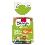 Pain de mie grandes tranches complet bio LA BOULANGERE - 12 tranches -500g