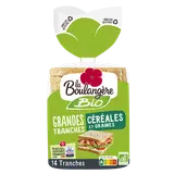 Pain de mie grandes tranches céréales bio LA BOULANGERE - 12 tranches-500g