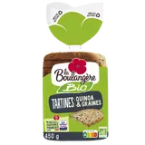 Pain Tartines quinoa et céréales bio LA BOULANGERE - 12 tranches - 450g