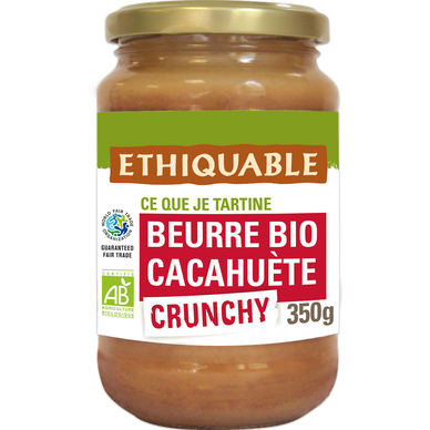 ETHIQUABLE - Beurre de cacahuètes crunchy BIO - le pot de 350g