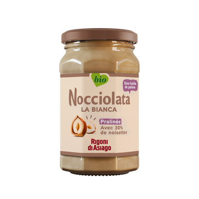 Pâte à tartiner aux noisettes bio NOCCIOLATA bianca, 250g