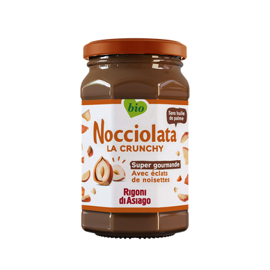 Pâte à tartiner nocciolata crunchy bio RIGONI DI ASIAGO, 250g