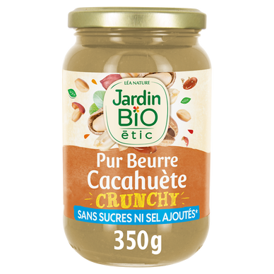 Purée de cacahuète crunchy équitable bio JARDIN BIO 350g