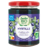 Confiture myrtilles allégée en sucre bio JARDIN BIO 320g