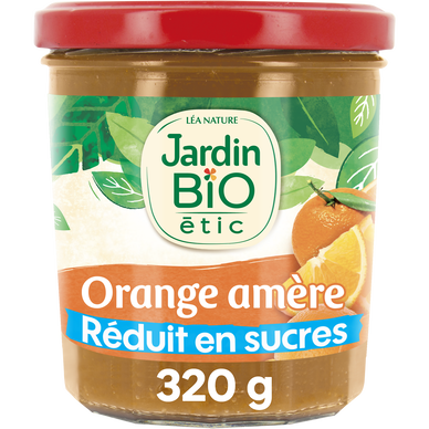 Confiture oranges amère allégée sucre bio JARDIN BIO 320g