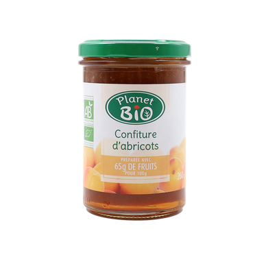 Confiture d'abricots bio PLANET BIO 260g