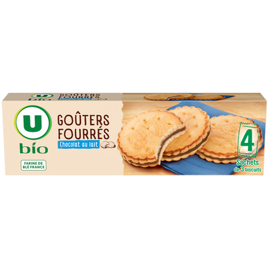 Gâteaux Goûters bio fourrés chocolat au lait 185g