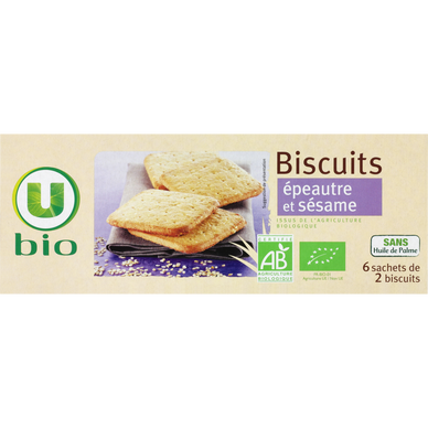 Biscuits bio épeautre et sésames paquet de 150g