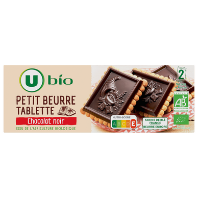Tablette petit beurre au chocolat noir bio paquet de 150g