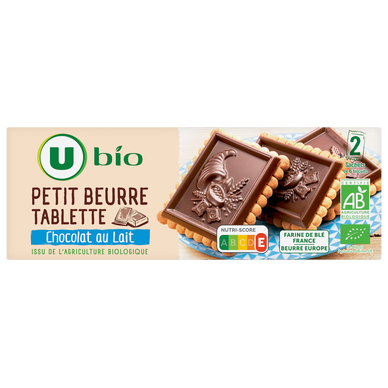 Petit beurre chocolat au lait tablette bio paquet de 150g