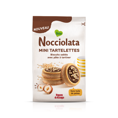 Gâteaux mini tartelettes à la pâte à tartiner bio NOCCIOLATA, 250g