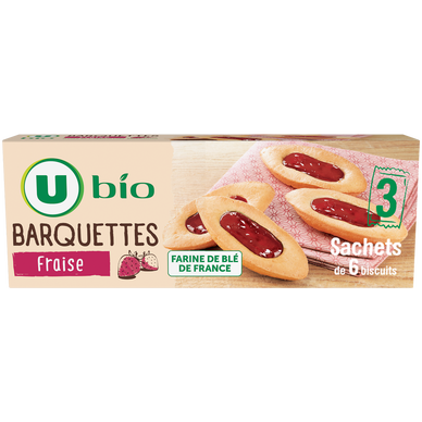 Gâteaux Barquettes bio à la fraise paquet 120g