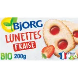 Biscuits bio lunettes à la fraise BJORG, paquet de 200g