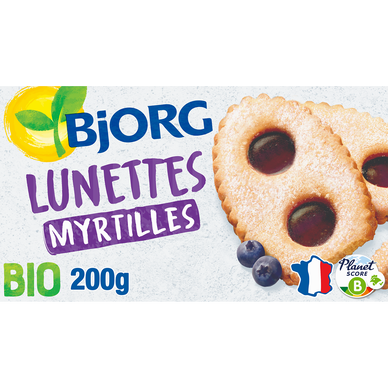 Biscuits bio Lunettes à la myrtille BJORG - Paquet 200g