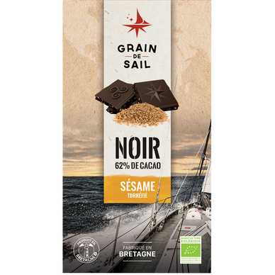 Chocolat noir sésame BIO GRAIN DE SAIL, tablette de 100g