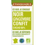 ETHIQUABLE - Chocolat noir gingembre confit BIO - la tablette de 100g