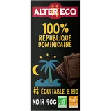 Chocolat noir République Dominicaine 100% bio ALTER ECO, 90g