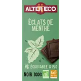 Chocolat noir bio à la menthe ALTER ECO, tablette de 100g