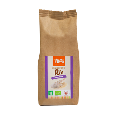 Farine complète de riz bio sans gluten, MON FOURNIL, sachet de 400g