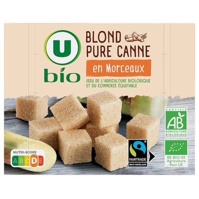 Sucre Blond pure canne en morceaux 500g
