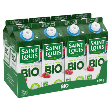 Sucre en poudre de betteraves bio SAINT LOUIS pack 650g