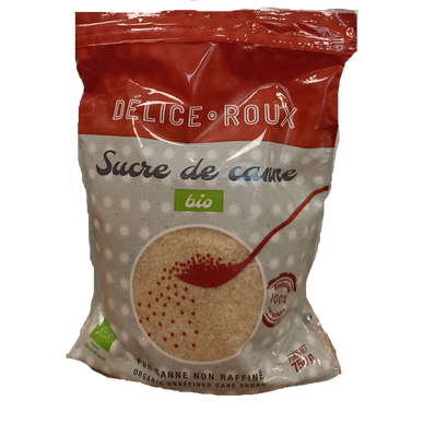 Sucre de canne roux Bio FLEURANCE, paquet de 750g